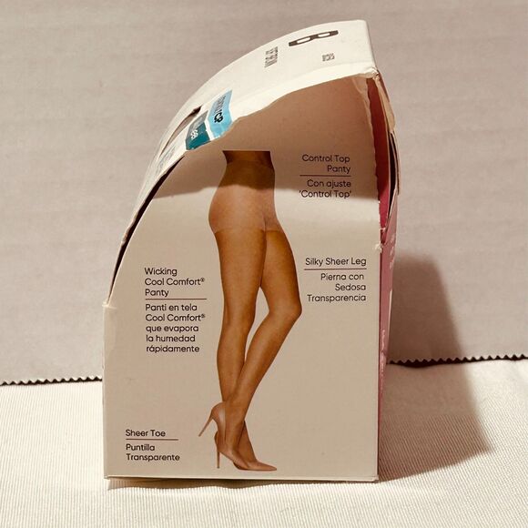 Leggs Silken Mist Control Top Pantyhose Silky Sheer Leg Soft Brown B Med 98559 - Picture 4 of 8